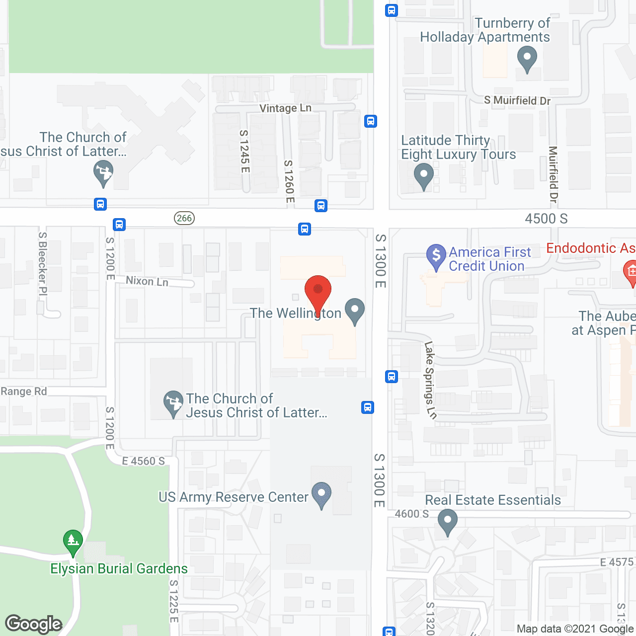 Map of the neighborhood around The Wellington
