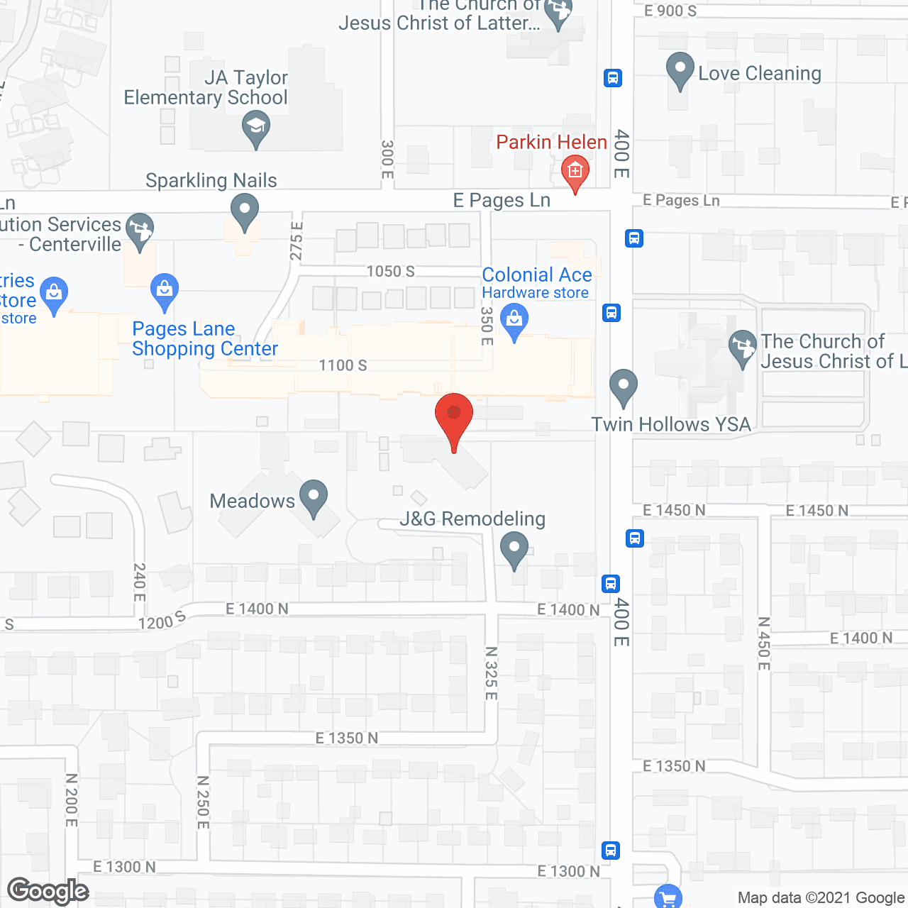 Map of the neighborhood around Meadows East-CLOSED