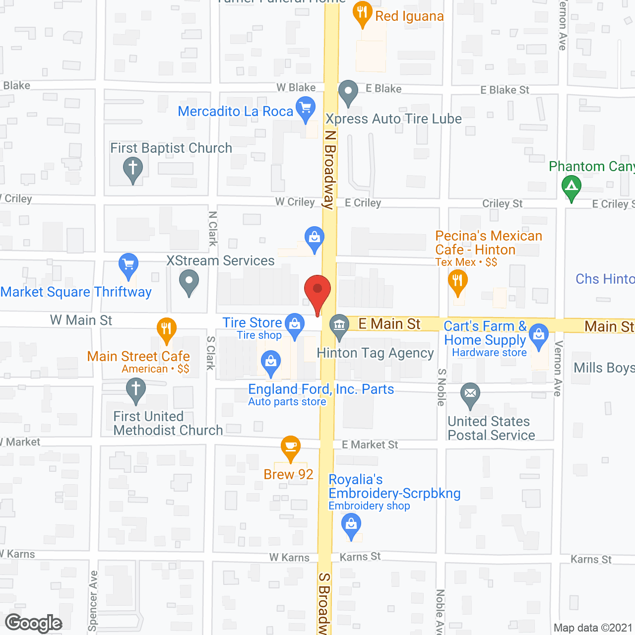 Map of the neighborhood around Red Rock Manor
