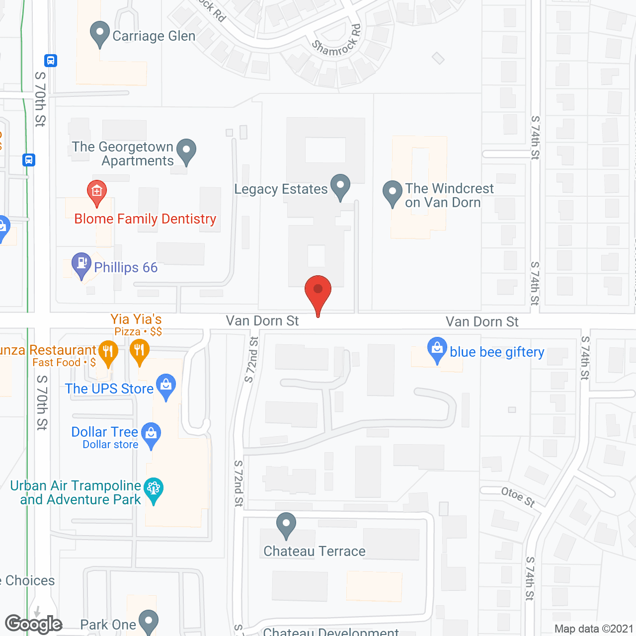 Map of the neighborhood around Bailey Pointe on Van Dorn
