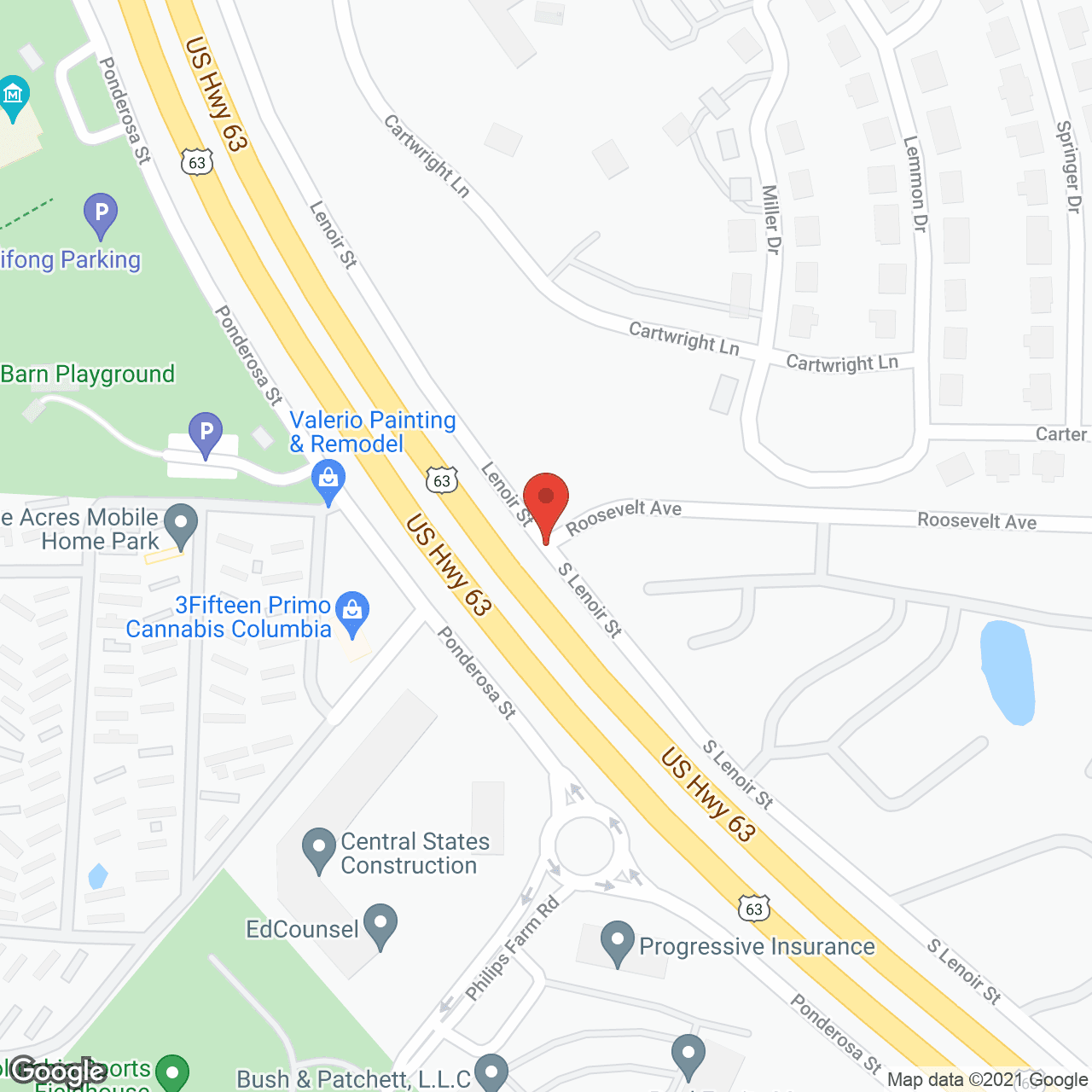 Map of the neighborhood around Lenoir Woods
