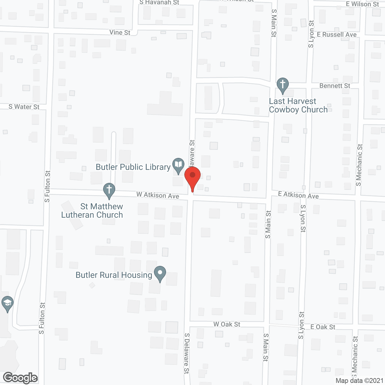 Map of the neighborhood around Bristol Manor of Butler