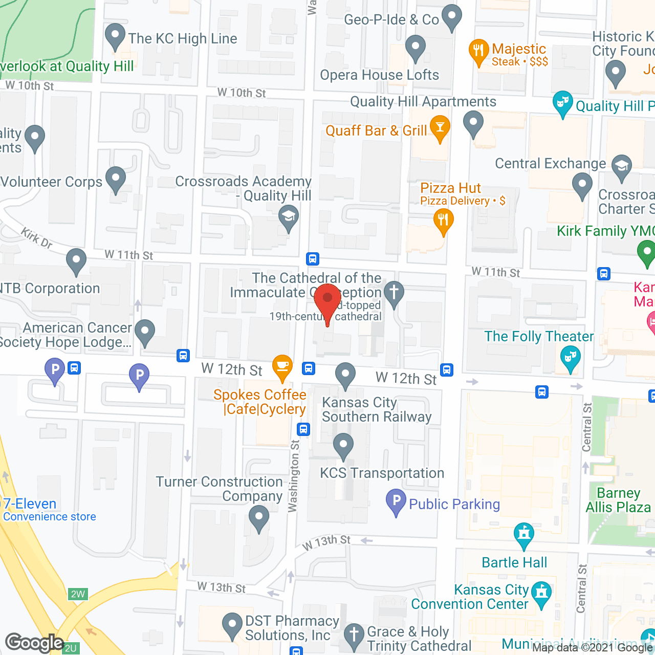 Map of the neighborhood around Cathedral Square Towers