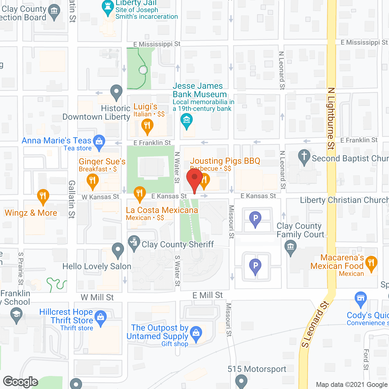 Map of the neighborhood around Immacolata Manor
