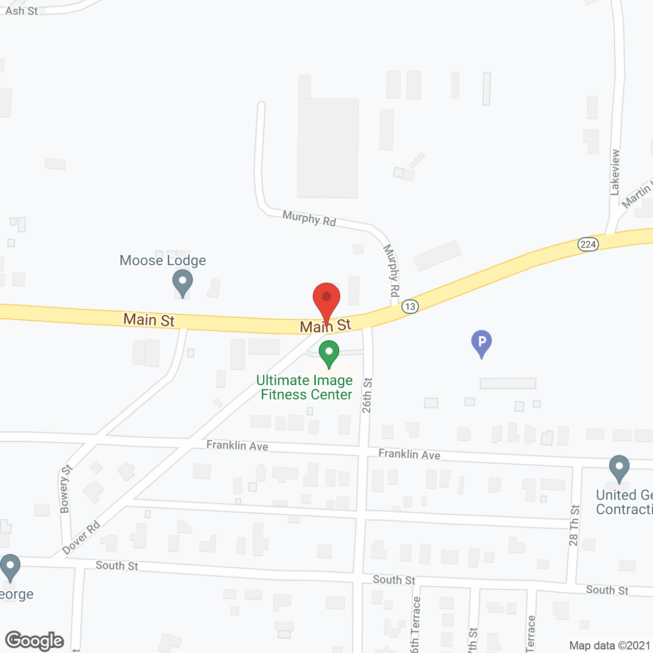 Map of the neighborhood around Bristol Manor of Lexington