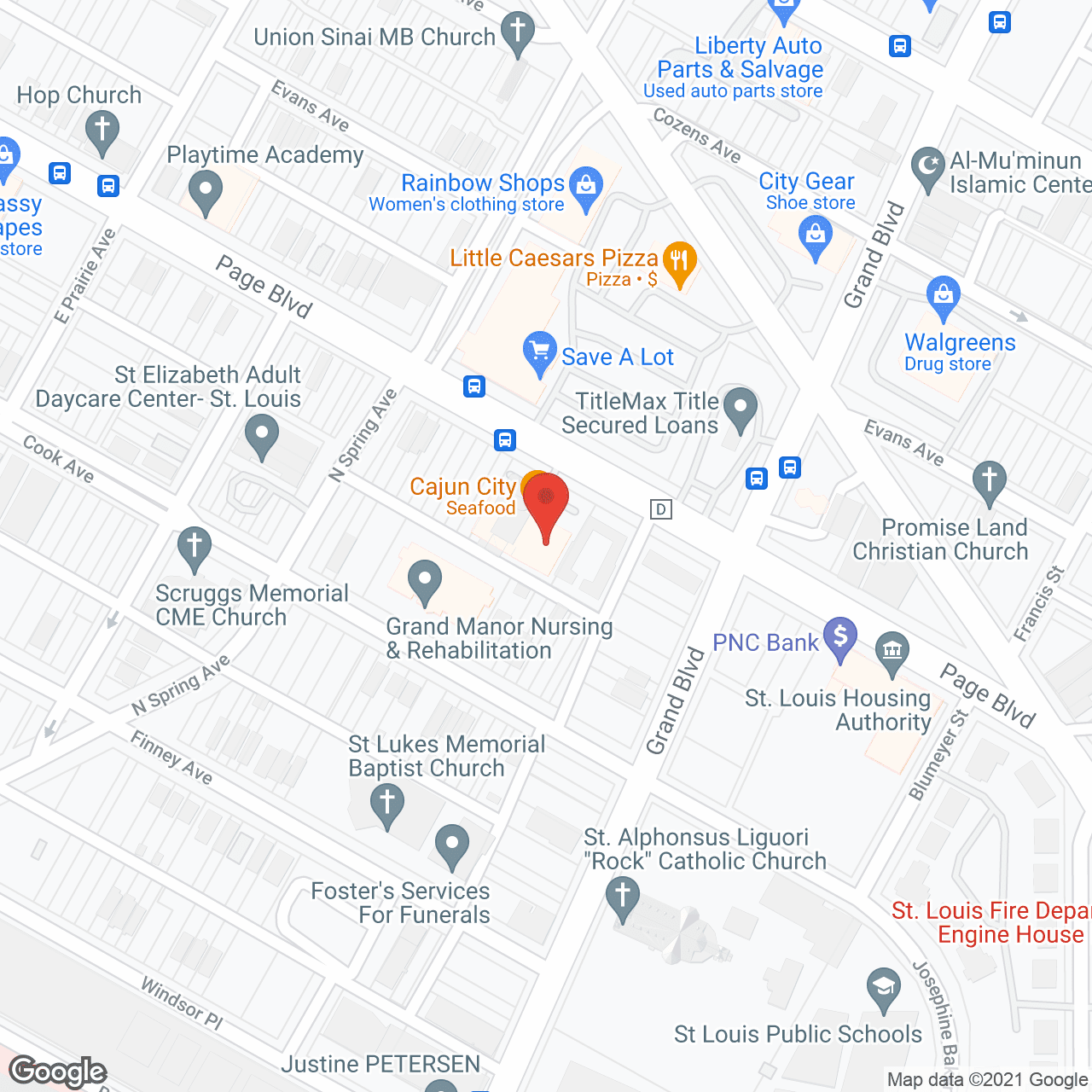 Map of the neighborhood around Spring Manor