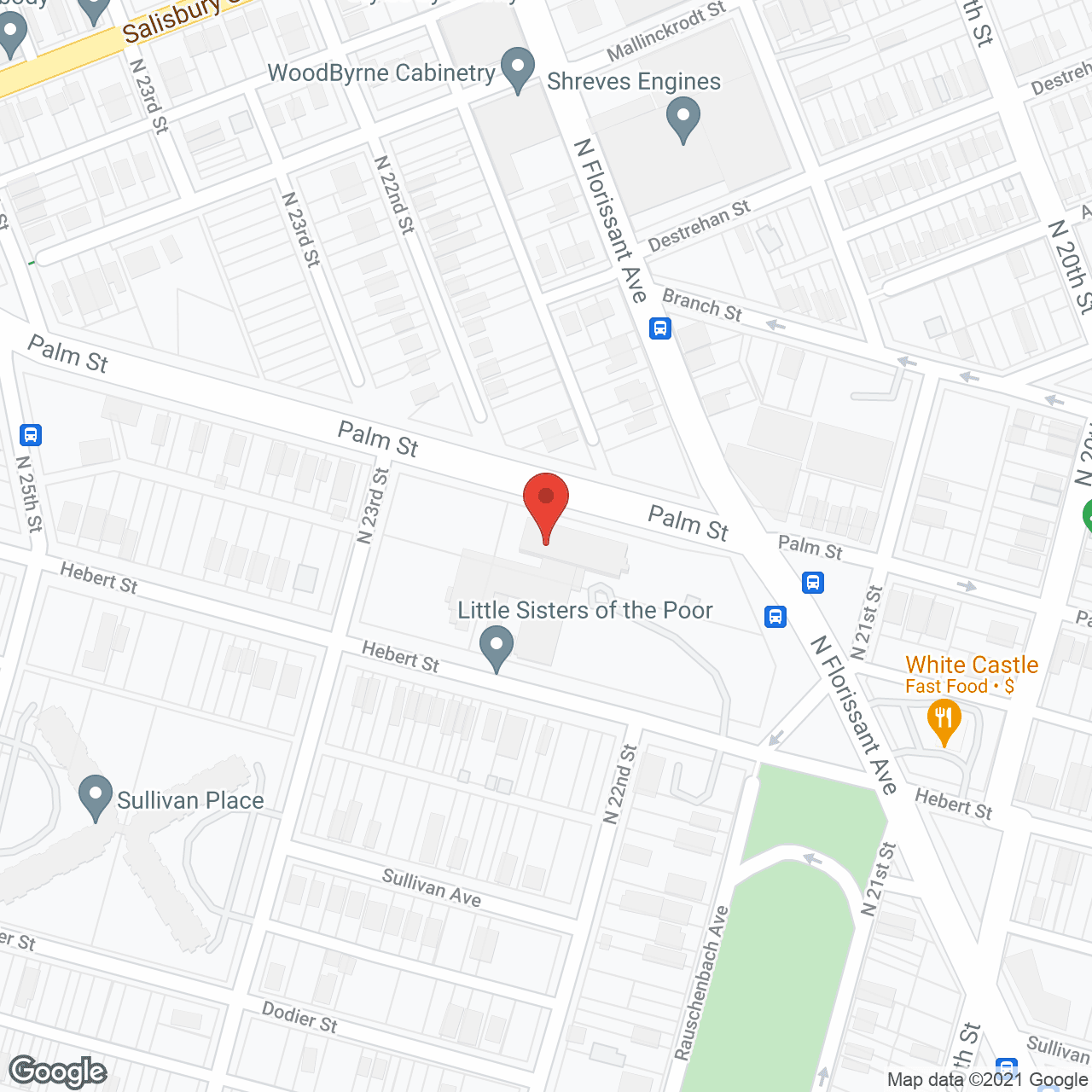 Map of the neighborhood around Little Sisters of the Poor