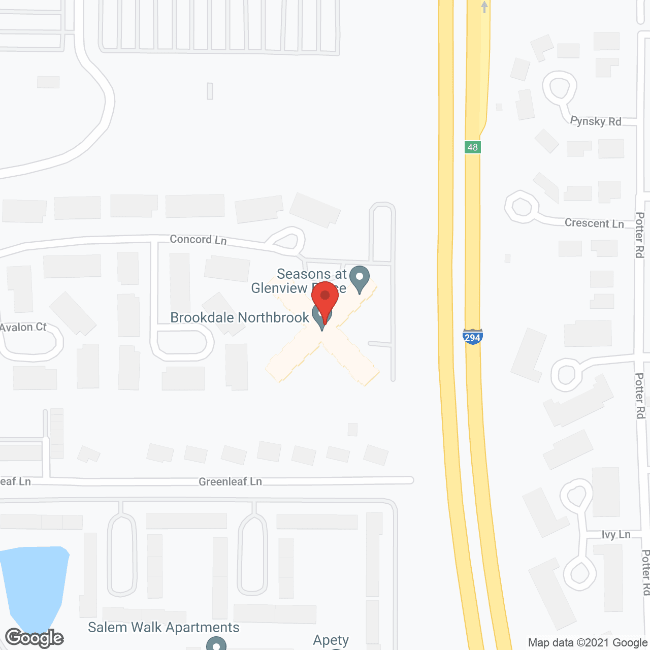 Map of the neighborhood around Brookdale Northbrook