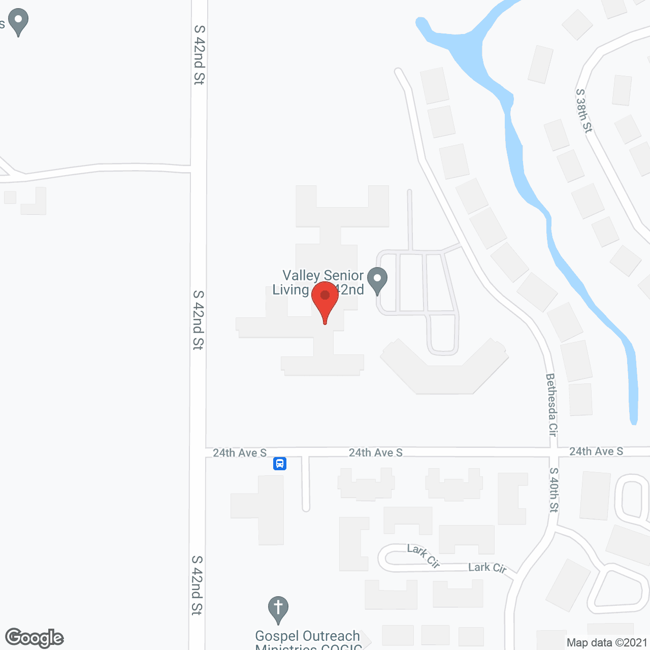 Map of the neighborhood around 4000 Valley Square