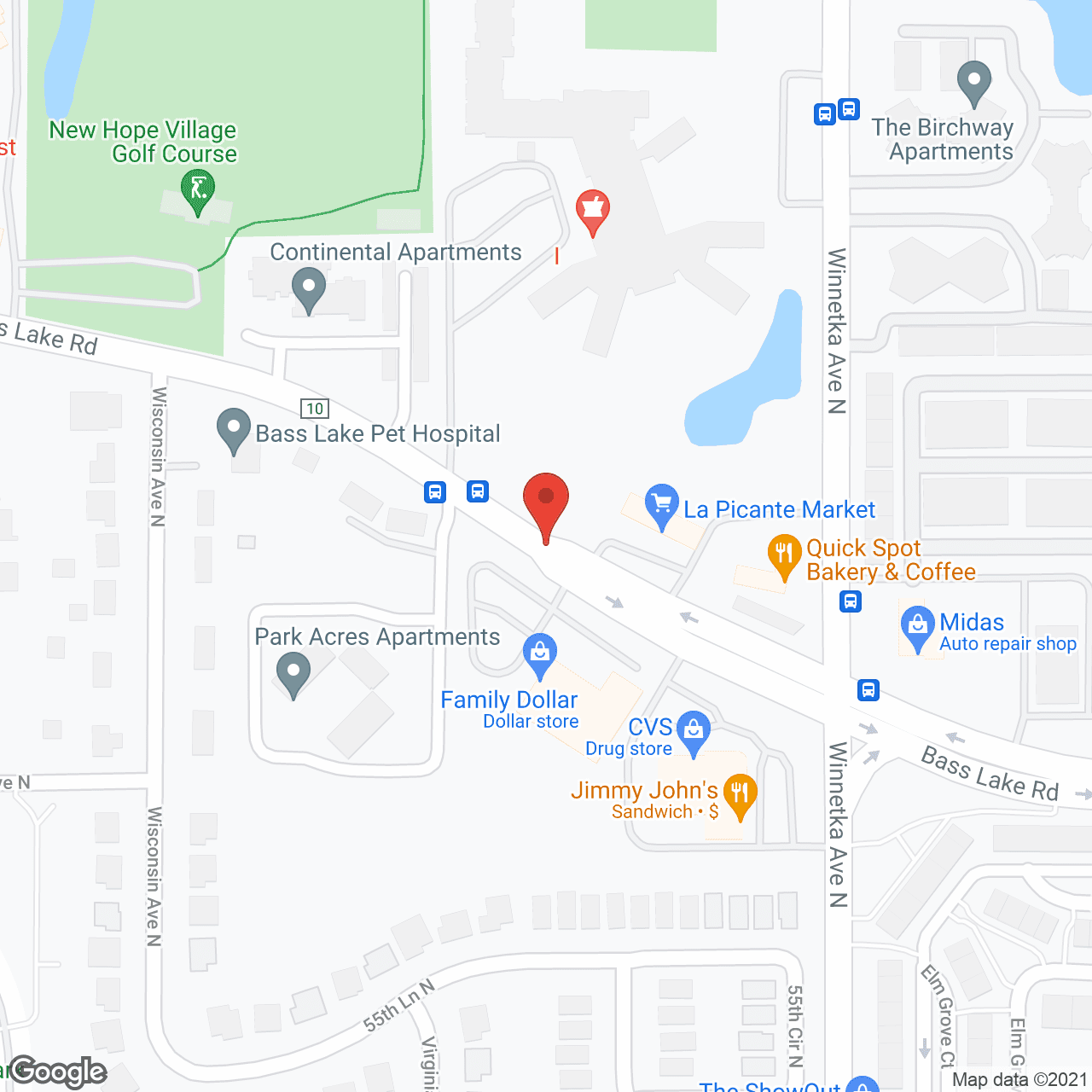 Map of the neighborhood around Saint Therese of New Hope