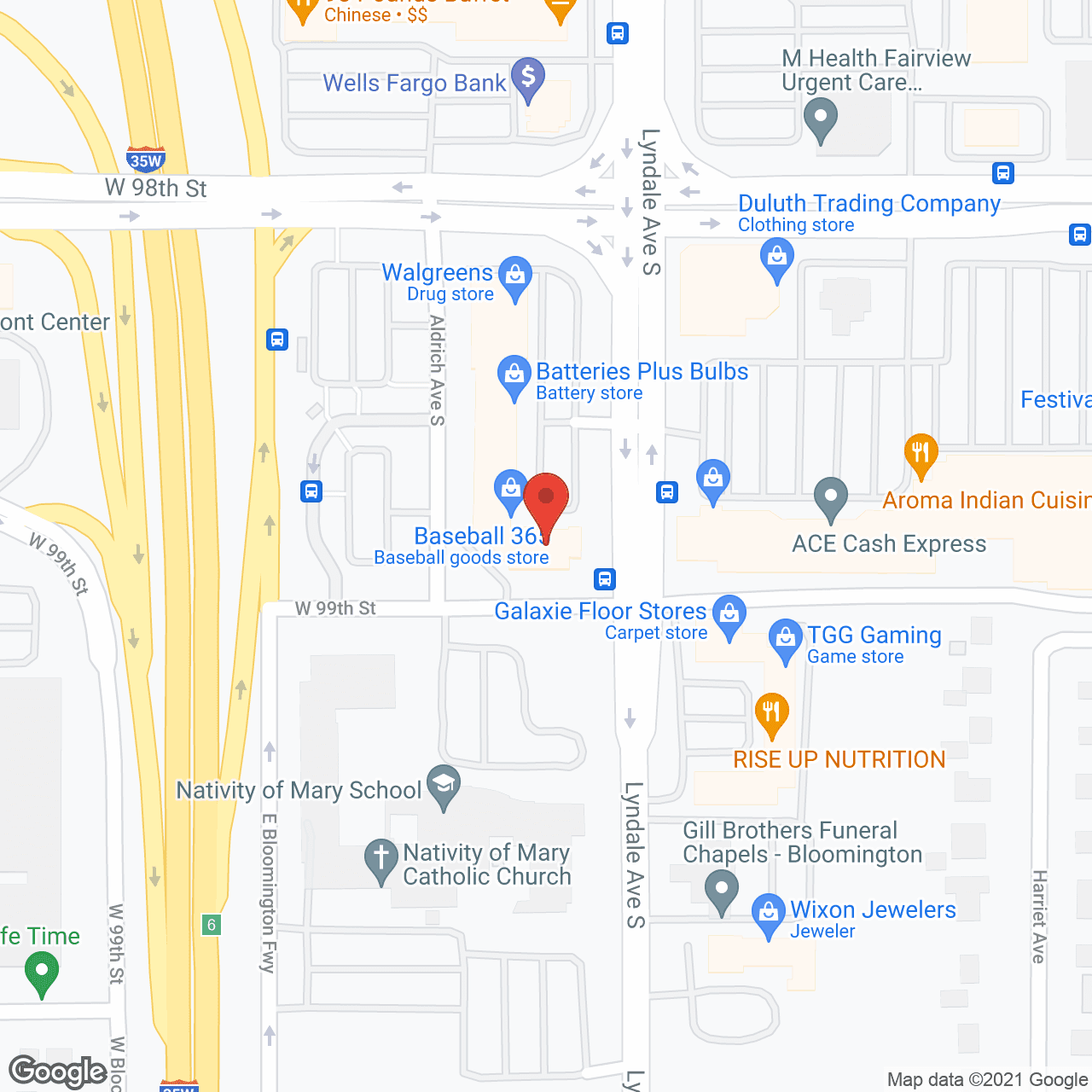 Map of the neighborhood around SummerHouse of Bloomington