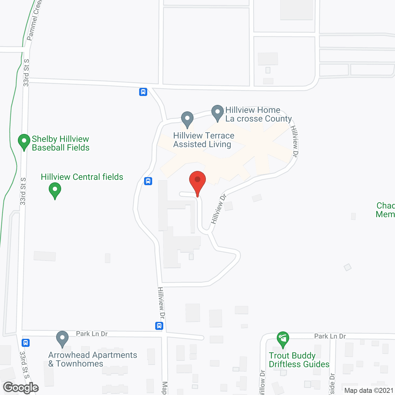 Map of the neighborhood around Hillview Health Care & Assisted Living