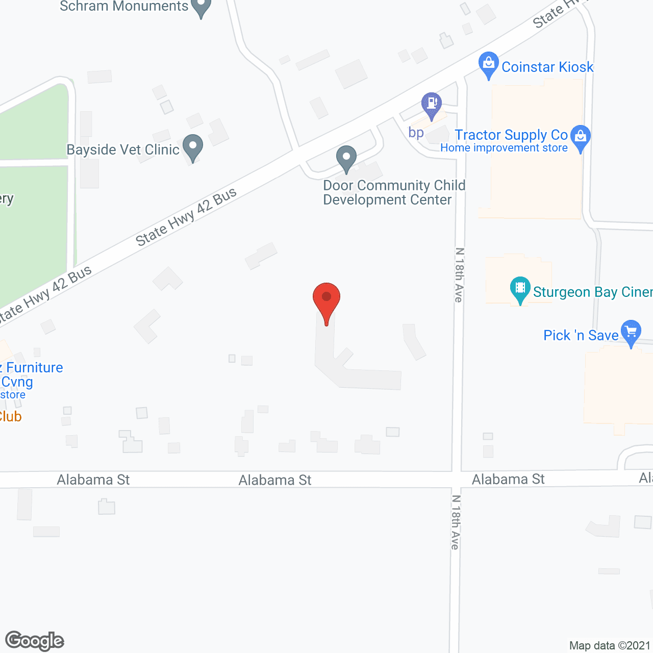 Map of the neighborhood around Pine Crest Village