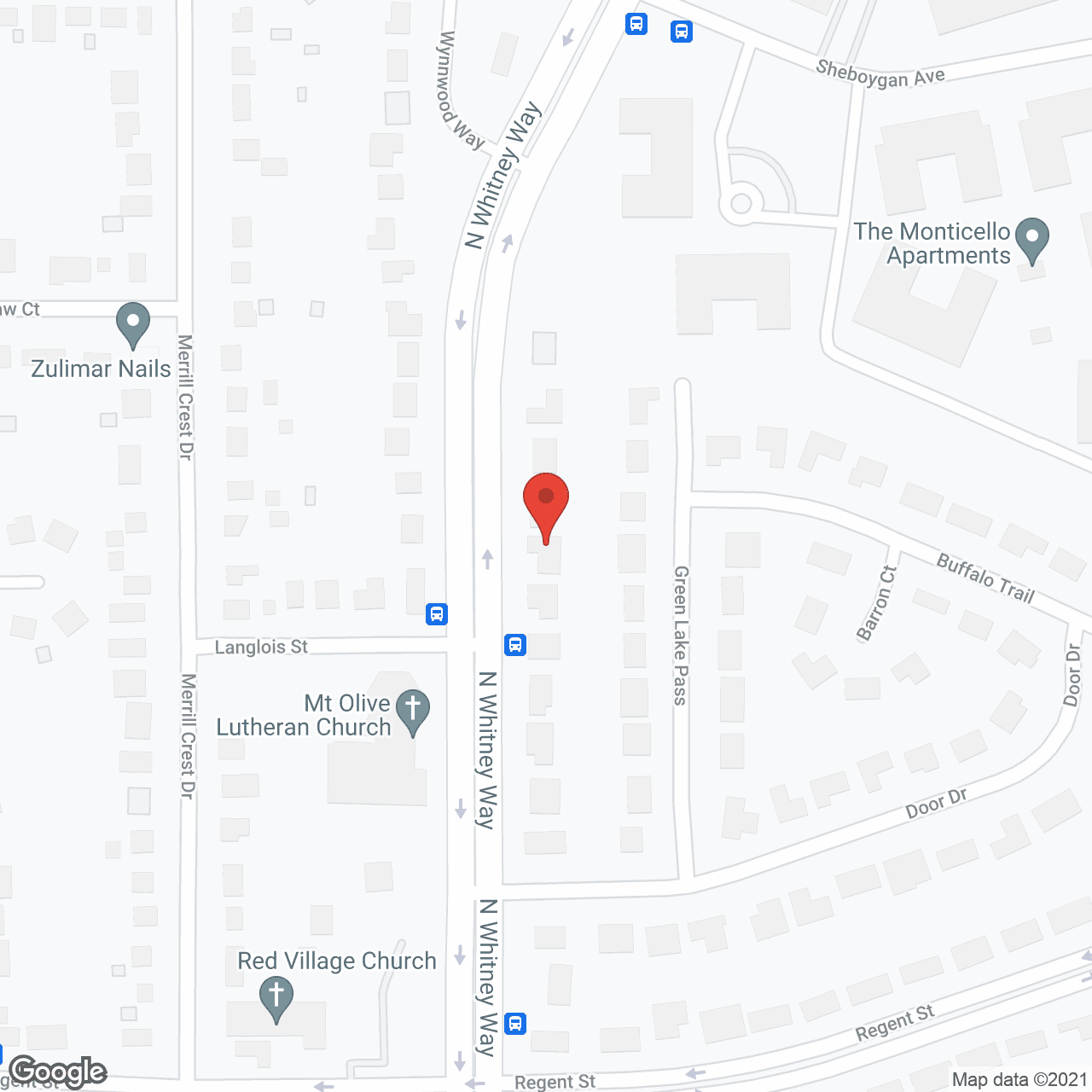 Map of the neighborhood around Whitney Lodge