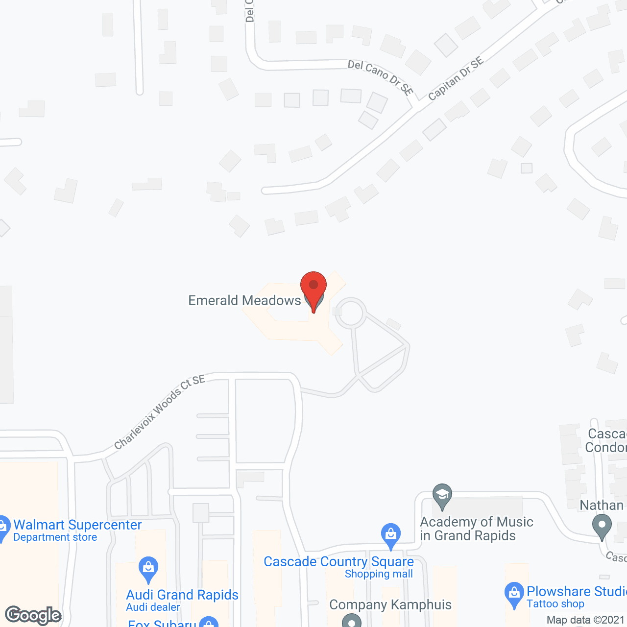 Map of the neighborhood around Care Cardinal Cascade