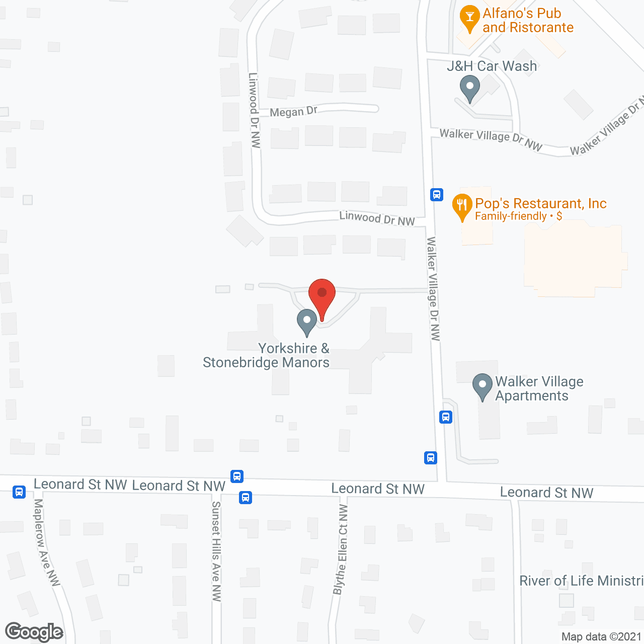 Map of the neighborhood around Stonebridge Manor