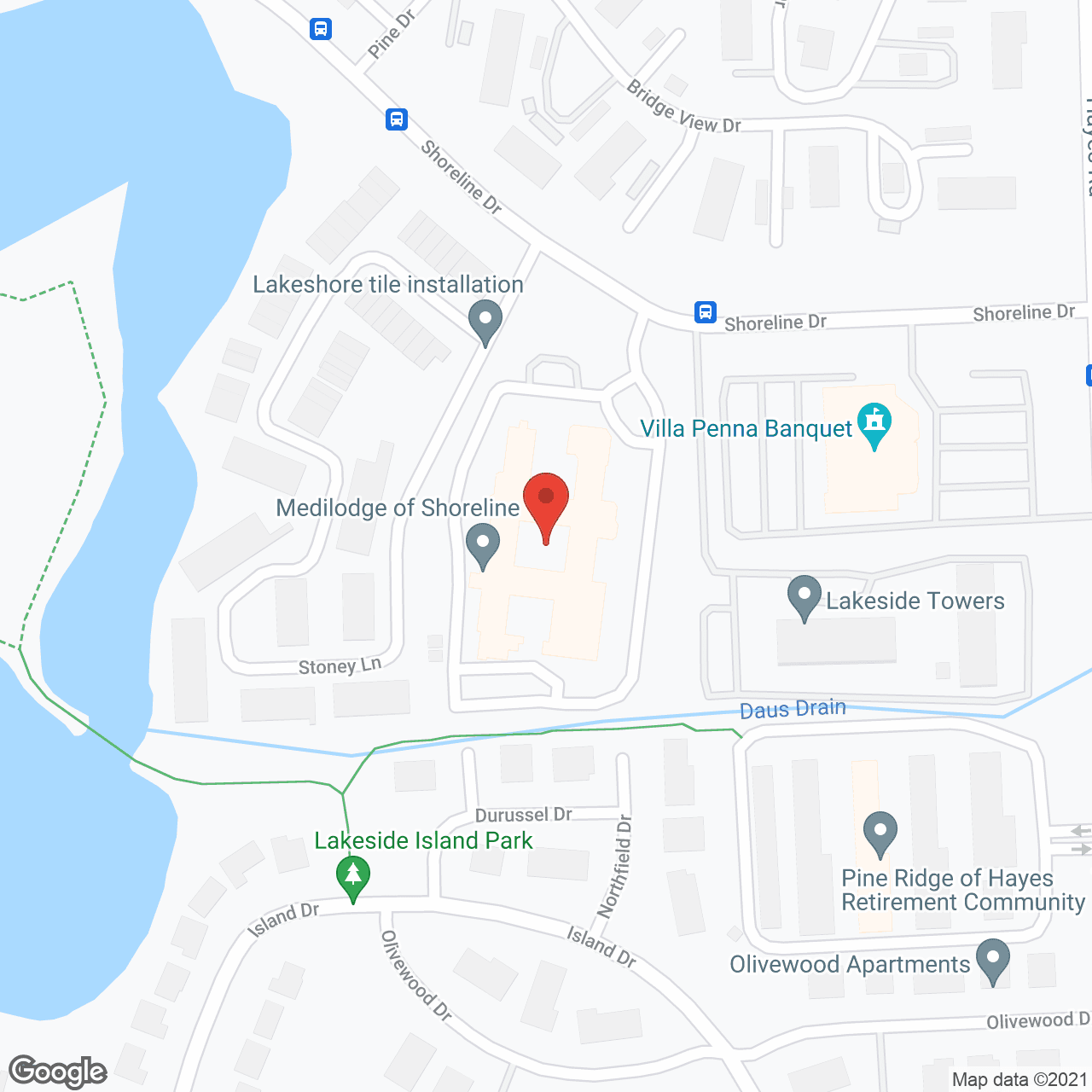 Map of the neighborhood around Medilodge Of Shoreline