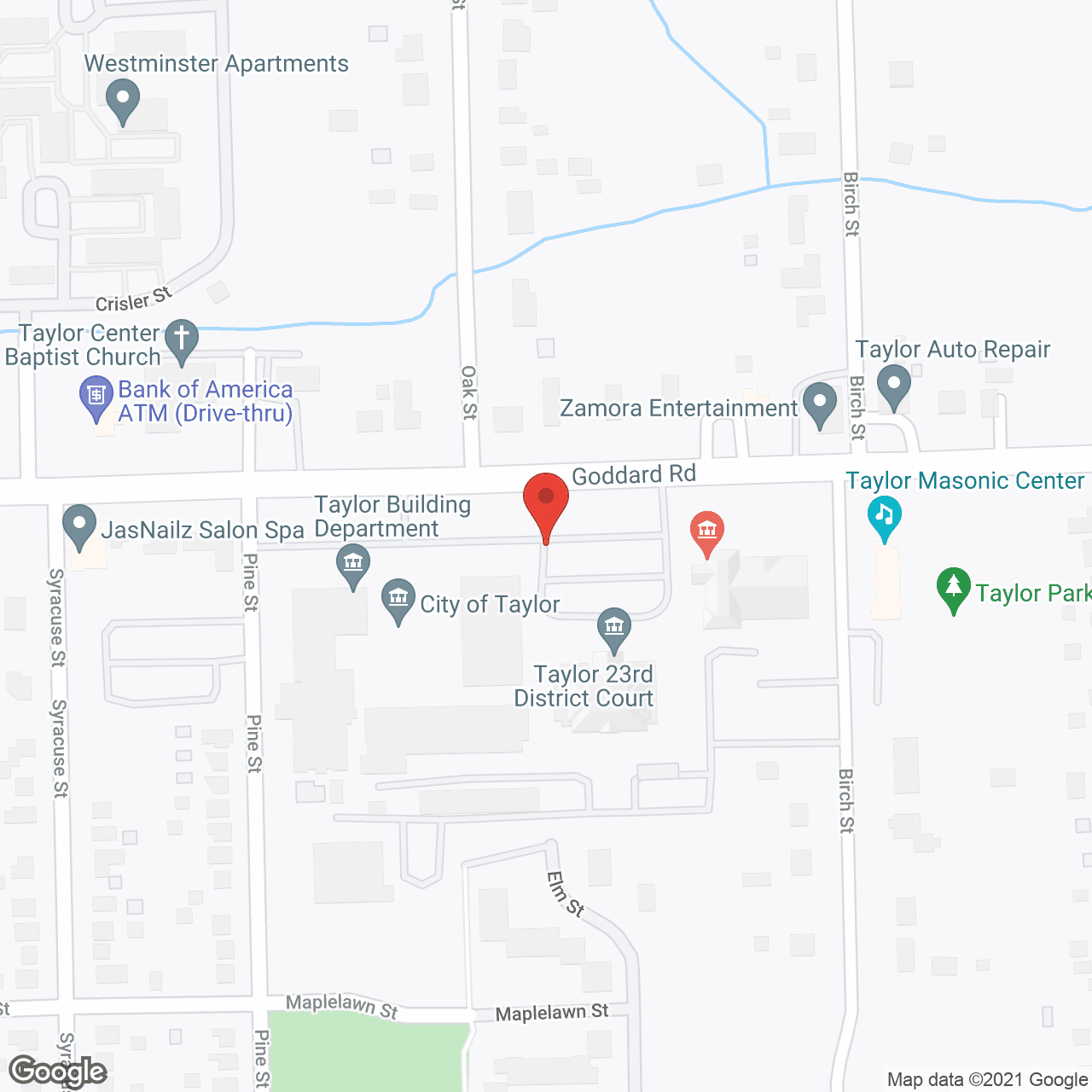 Map of the neighborhood around Grosvenor South Apartments