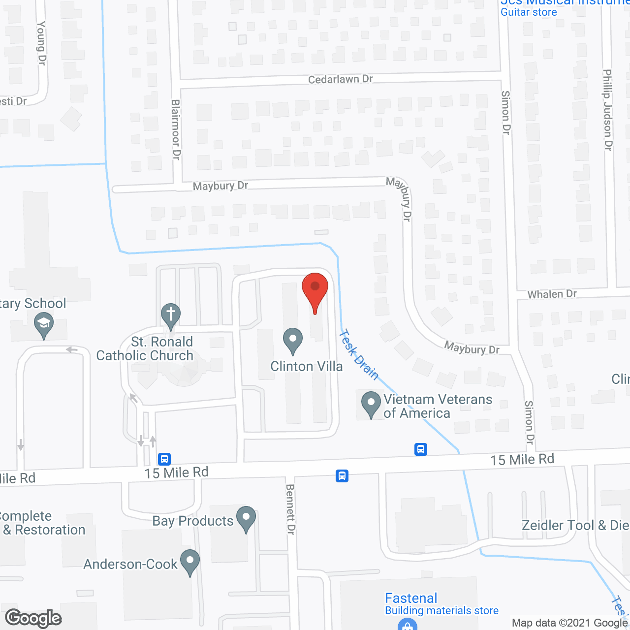 Map of the neighborhood around Clinton Villa