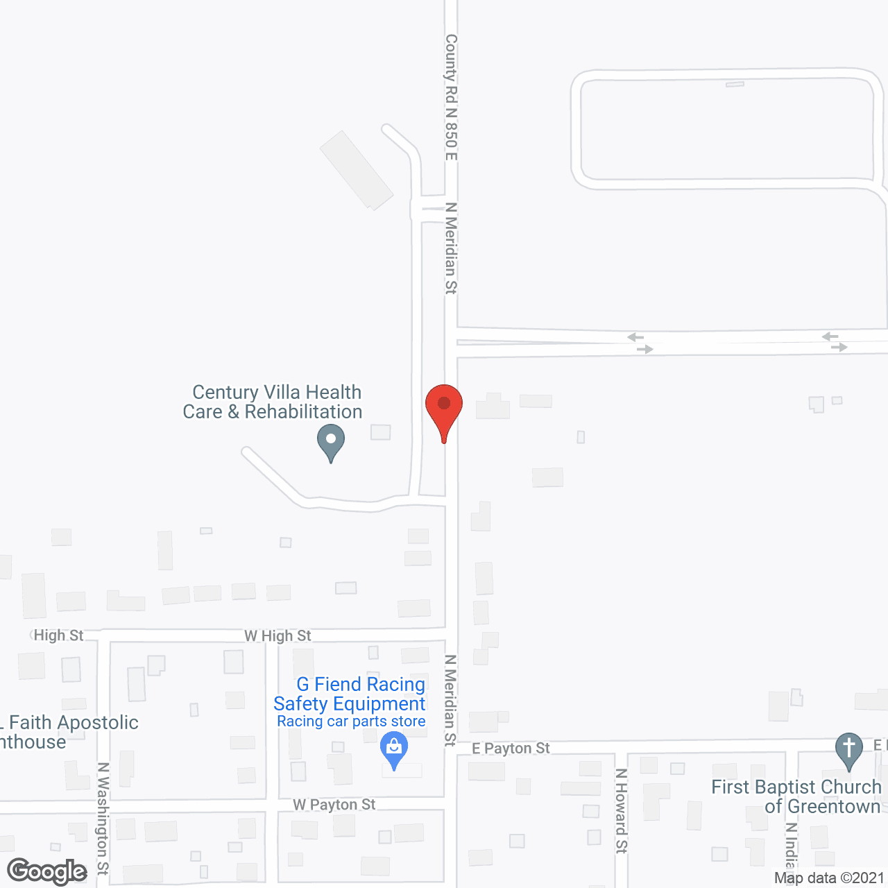 Map of the neighborhood around Century Villa Health Care