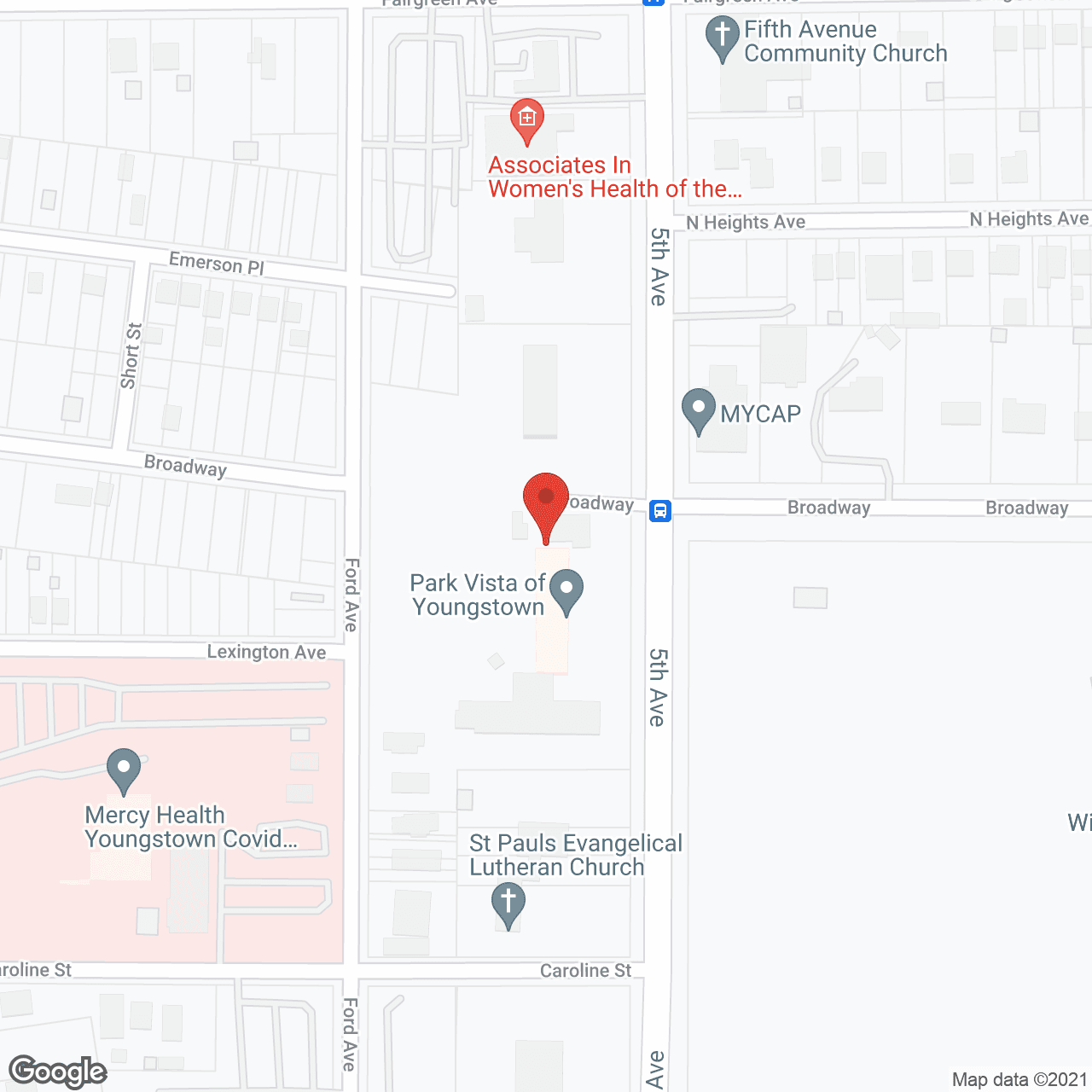 Map of the neighborhood around Park Vista