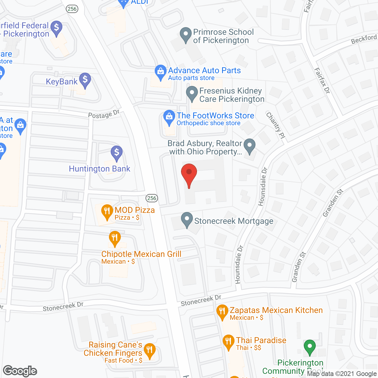 Map of the neighborhood around Pickerington Nursing and Rehabilitation Center