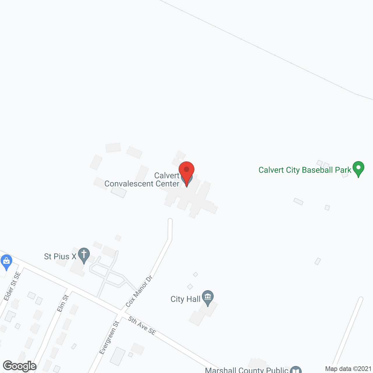 Map of the neighborhood around Calvert City Convalescent Ctr