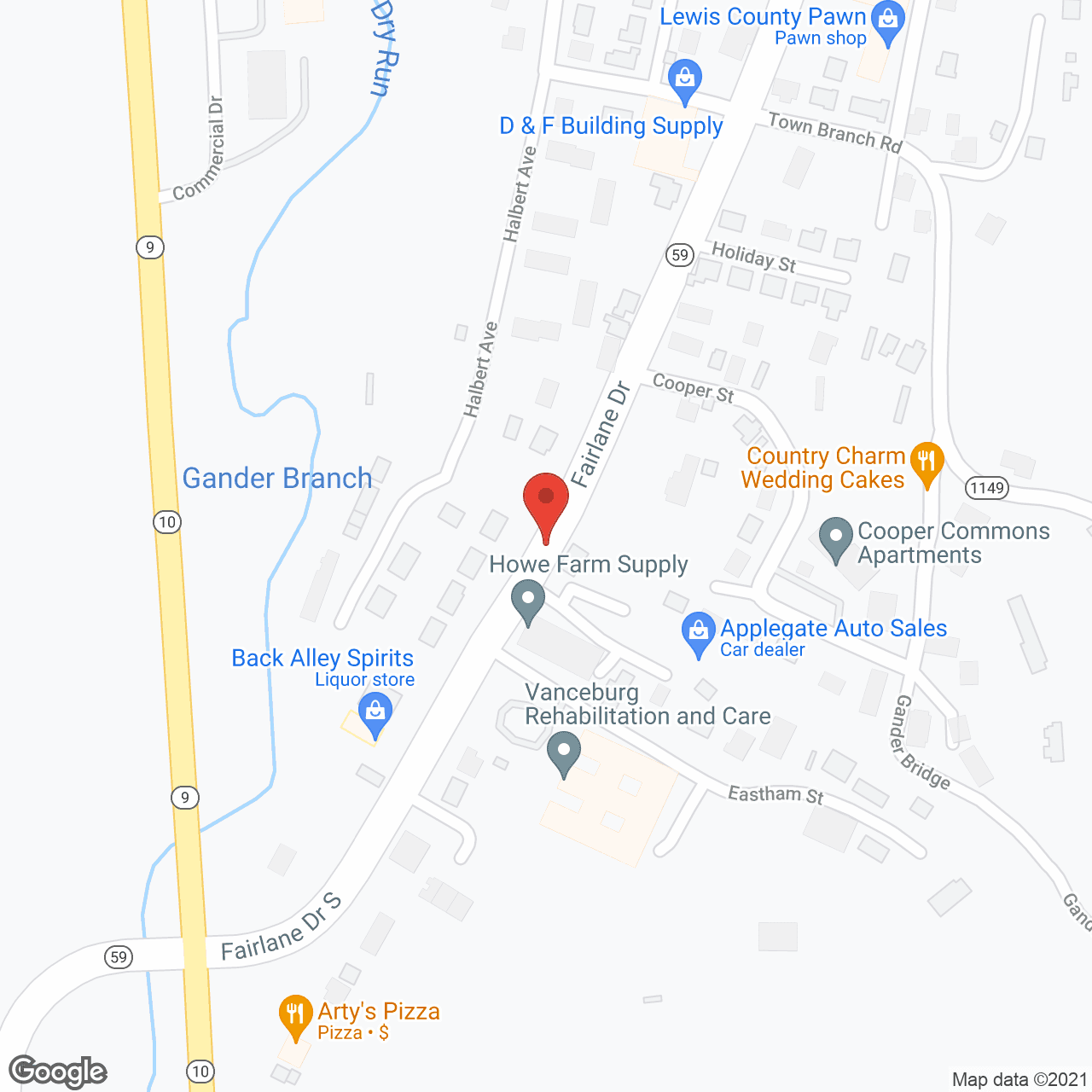 Map of the neighborhood around Golden LivingCenter - Vanceburg