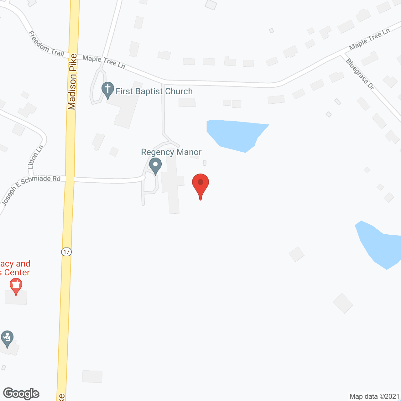 Map of the neighborhood around Regency Manor