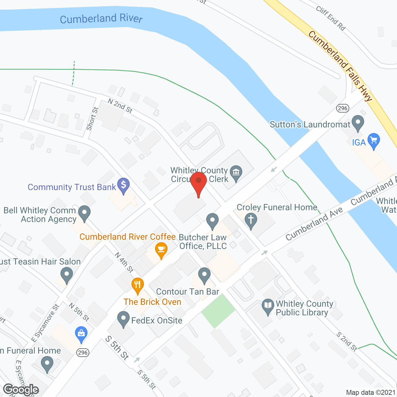 Map of the neighborhood around Williamsburg Nusing Home