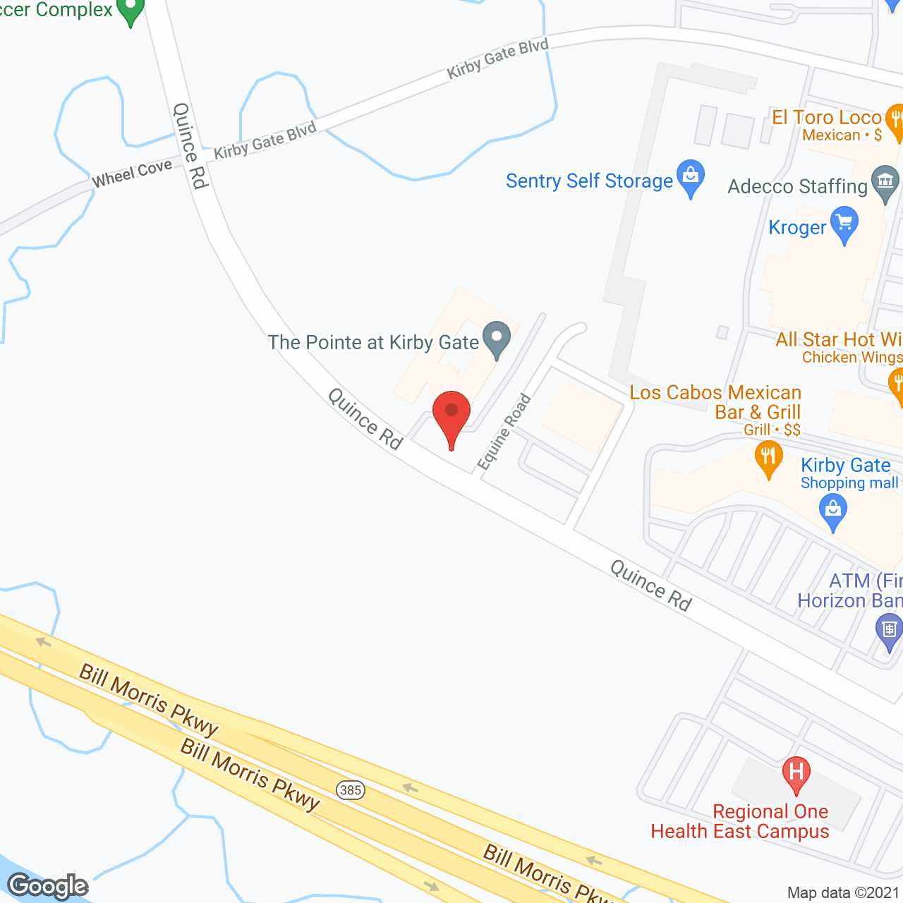 Map of the neighborhood around Pointe At Kirby Gate
