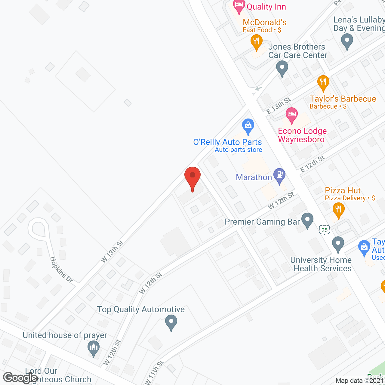 Map of the neighborhood around Savannah Square Care