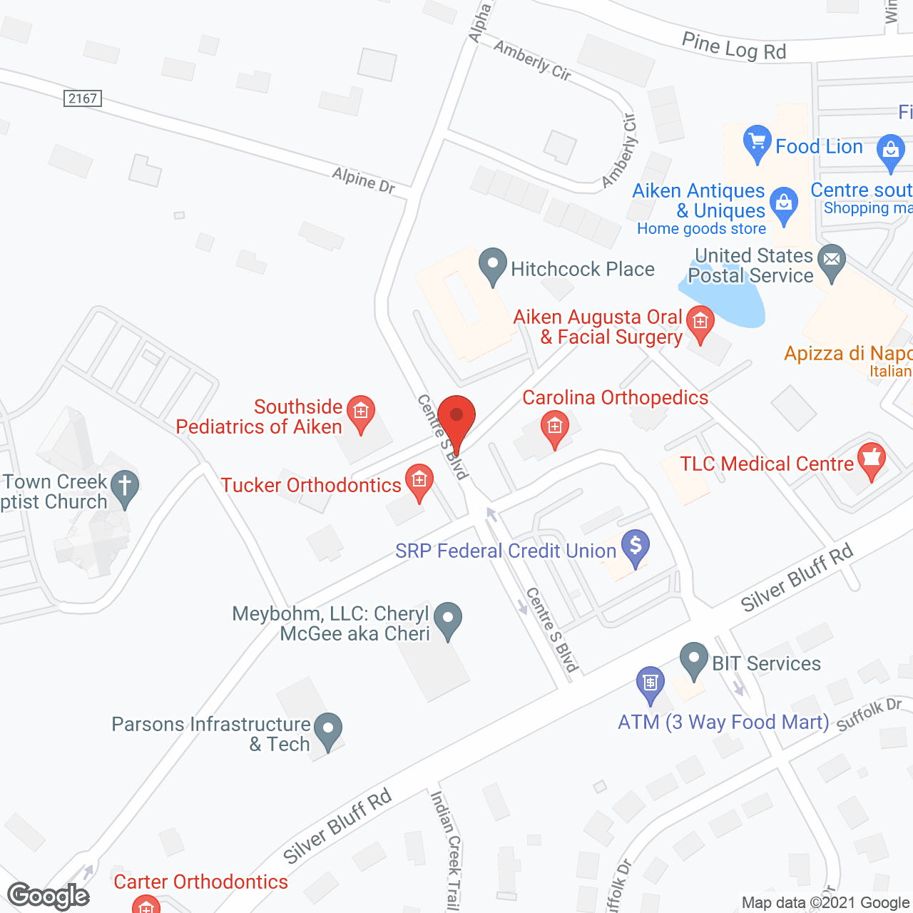 Map of the neighborhood around Hitchcock Square