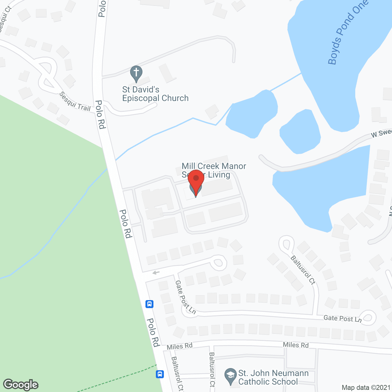 Map of the neighborhood around Mill Creek Manor