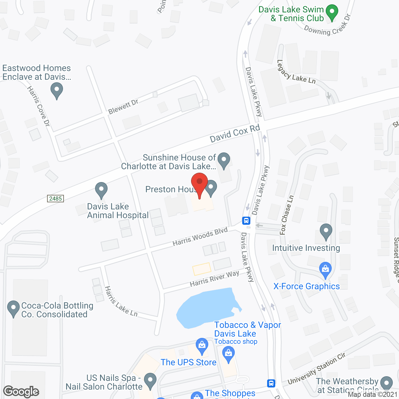 Map of the neighborhood around Preston House