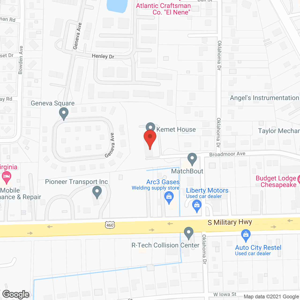 Map of the neighborhood around Kemet House