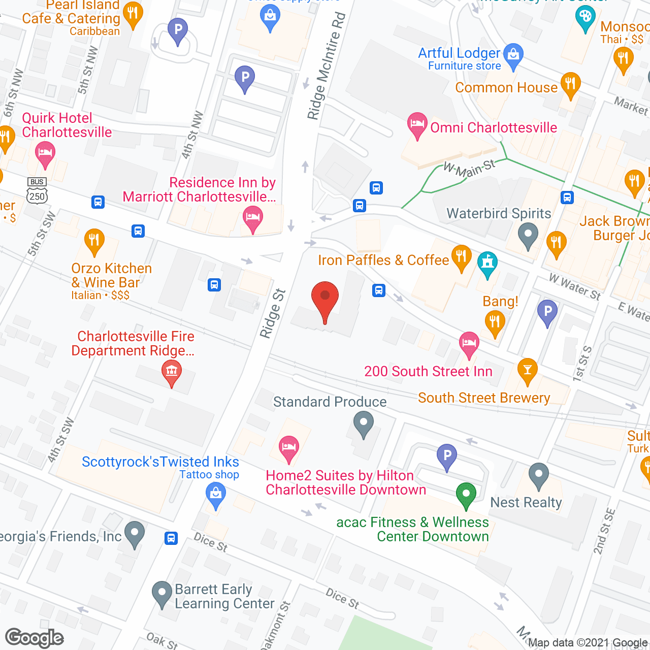 Map of the neighborhood around Midway Manor