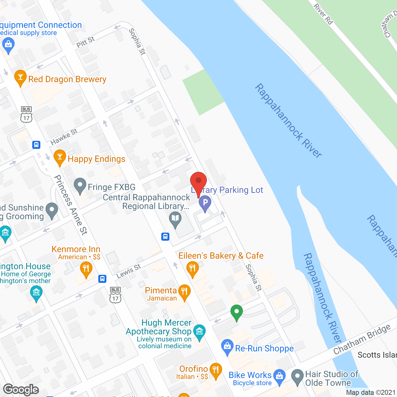 Map of the neighborhood around River Front Manor