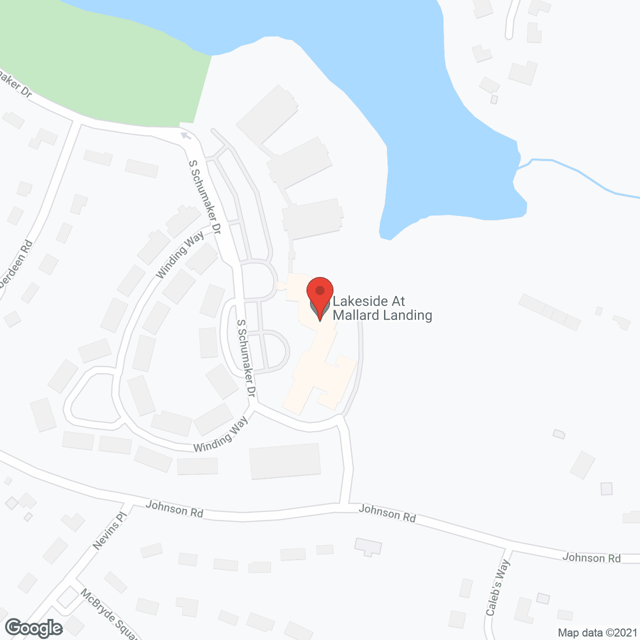 Map of the neighborhood around Lakeside Assisted Living At Mallard Landing