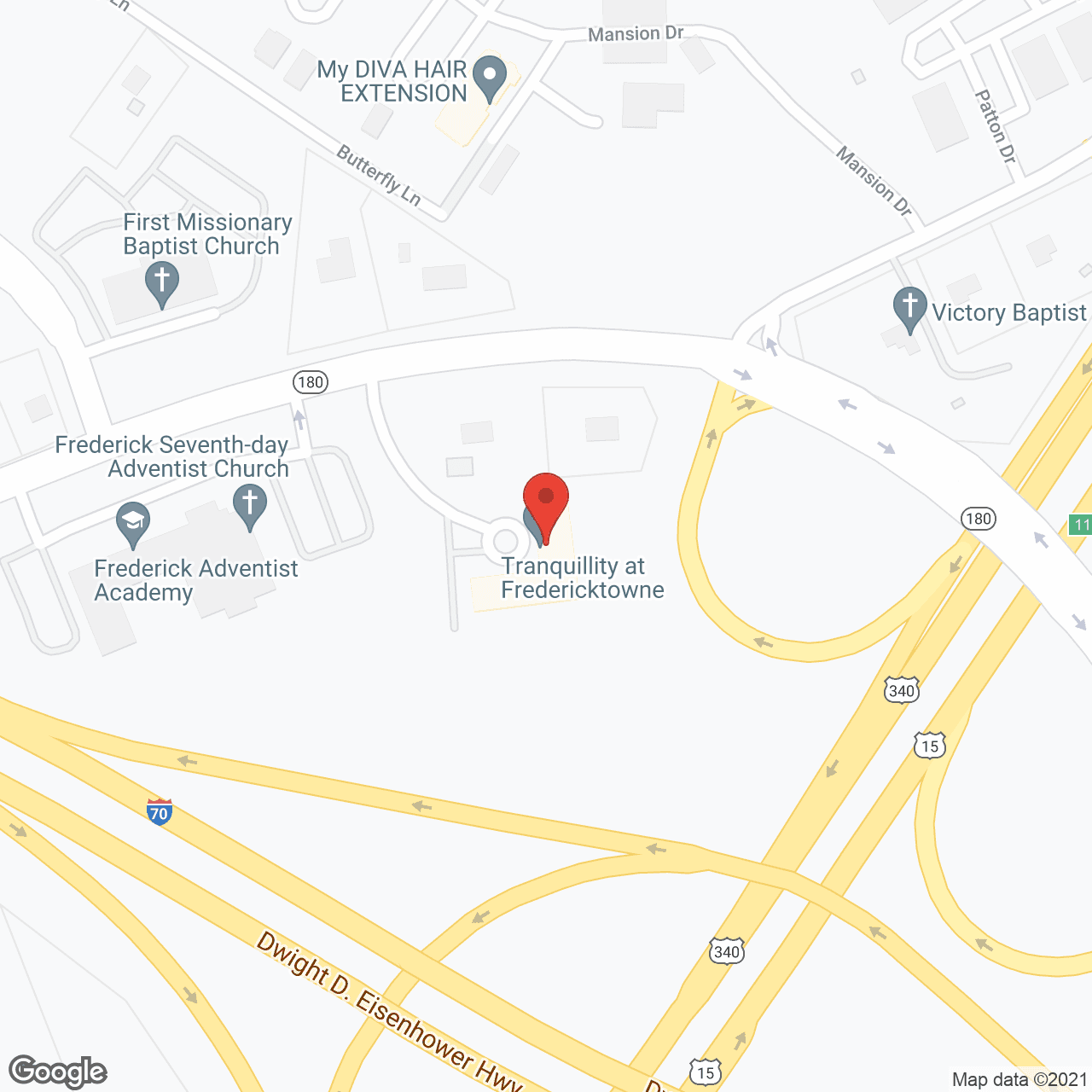 Map of the neighborhood around Tranquillity at Fredericktowne