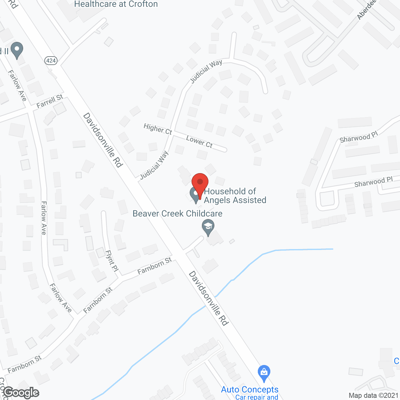 Map of the neighborhood around Household of Angels - Crofton