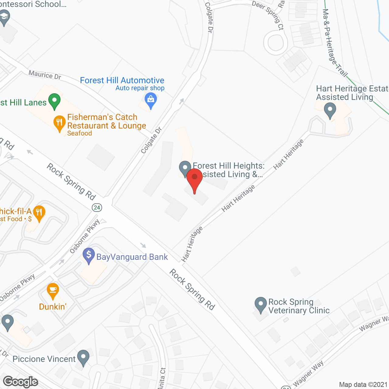 Map of the neighborhood around Forest Hill Heights