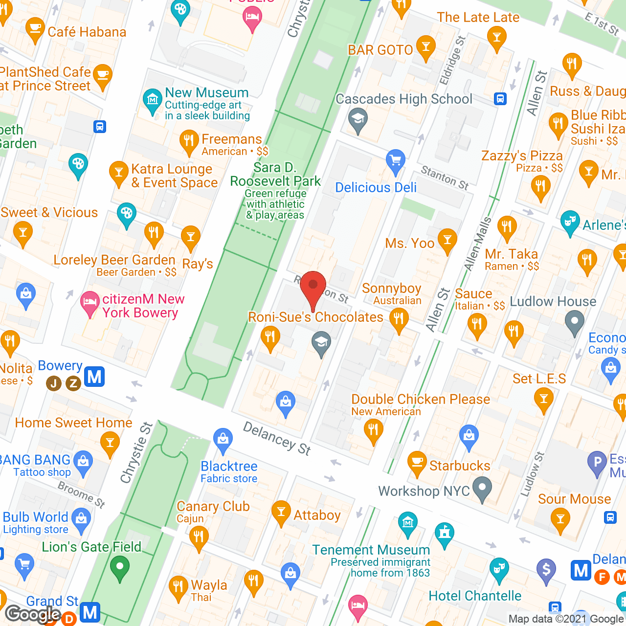 Map of the neighborhood around Rivington House Health Care