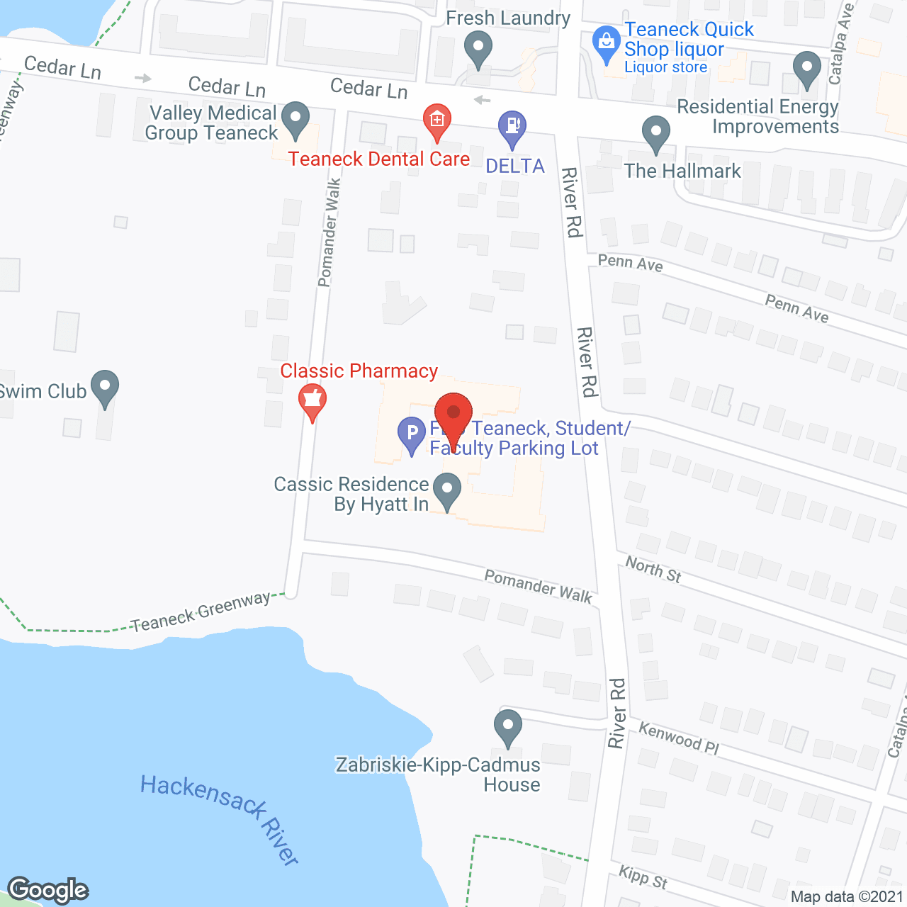 Map of the neighborhood around Five Star Premier Residences of Teaneck