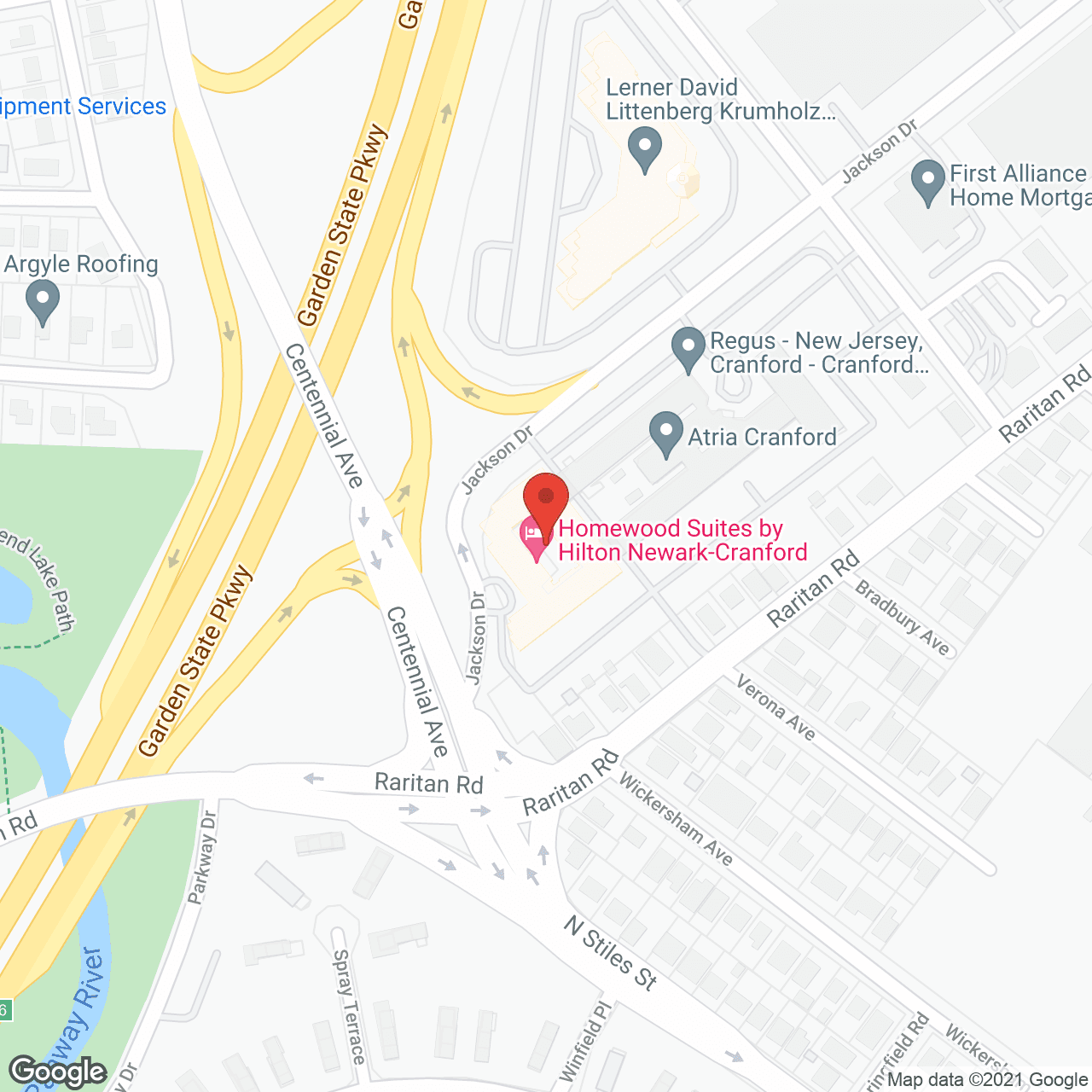 Map of the neighborhood around Atria Cranford