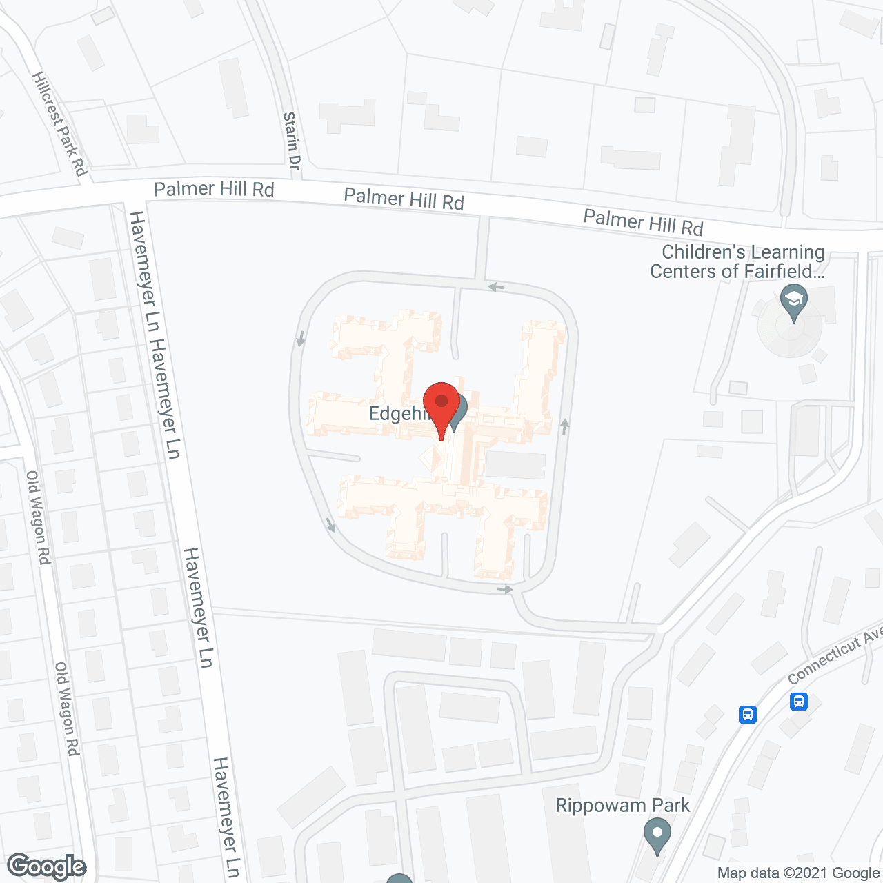 Map of the neighborhood around Edgehill, a CCRC