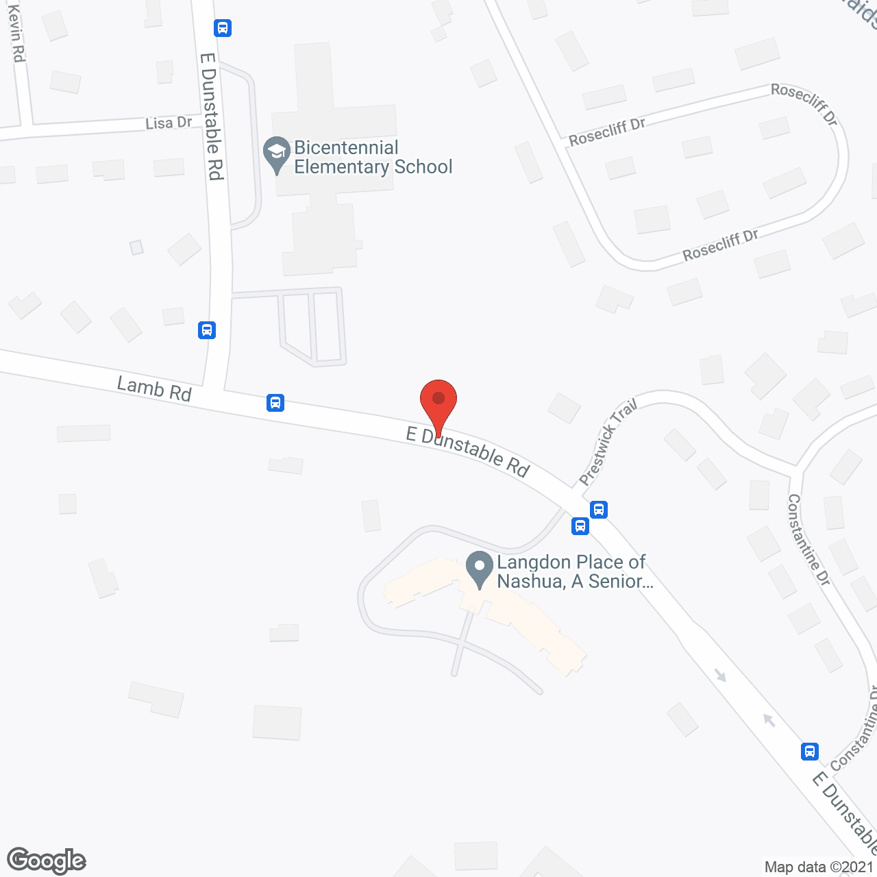 Map of the neighborhood around Langdon Place of Nashua