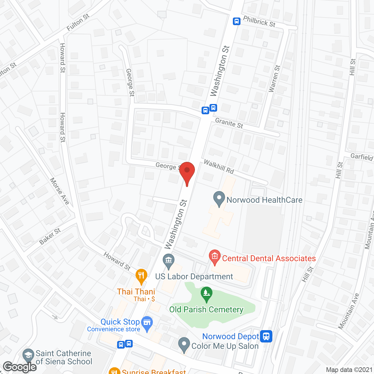 Map of the neighborhood around Golden Living Center – Norwood