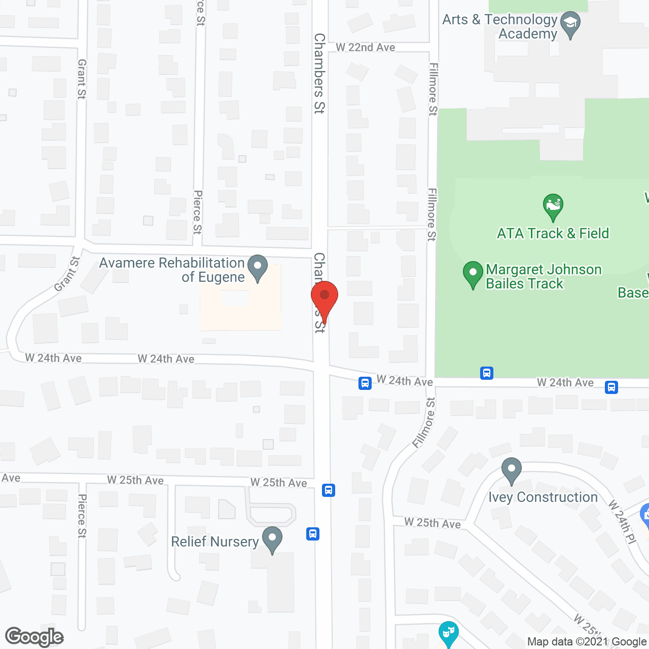 Map of the neighborhood around Avamere Rehabilitation of Eugene