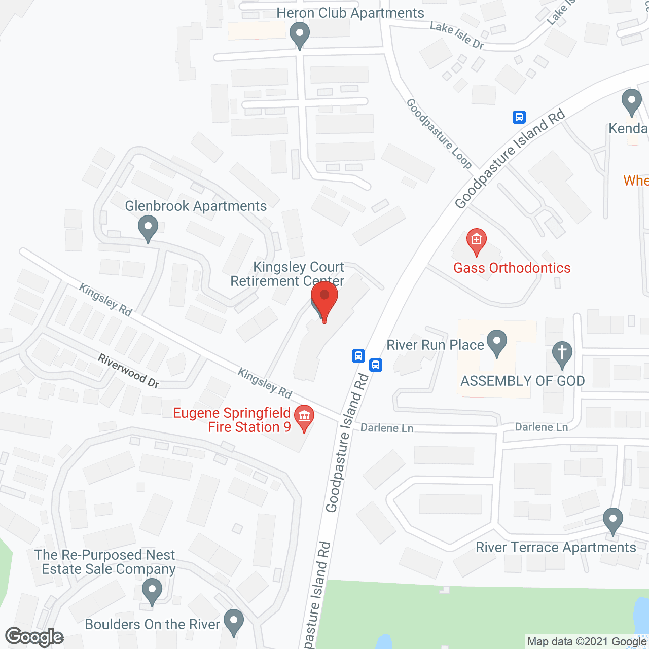 Map of the neighborhood around Kingsley Court Retirement Center